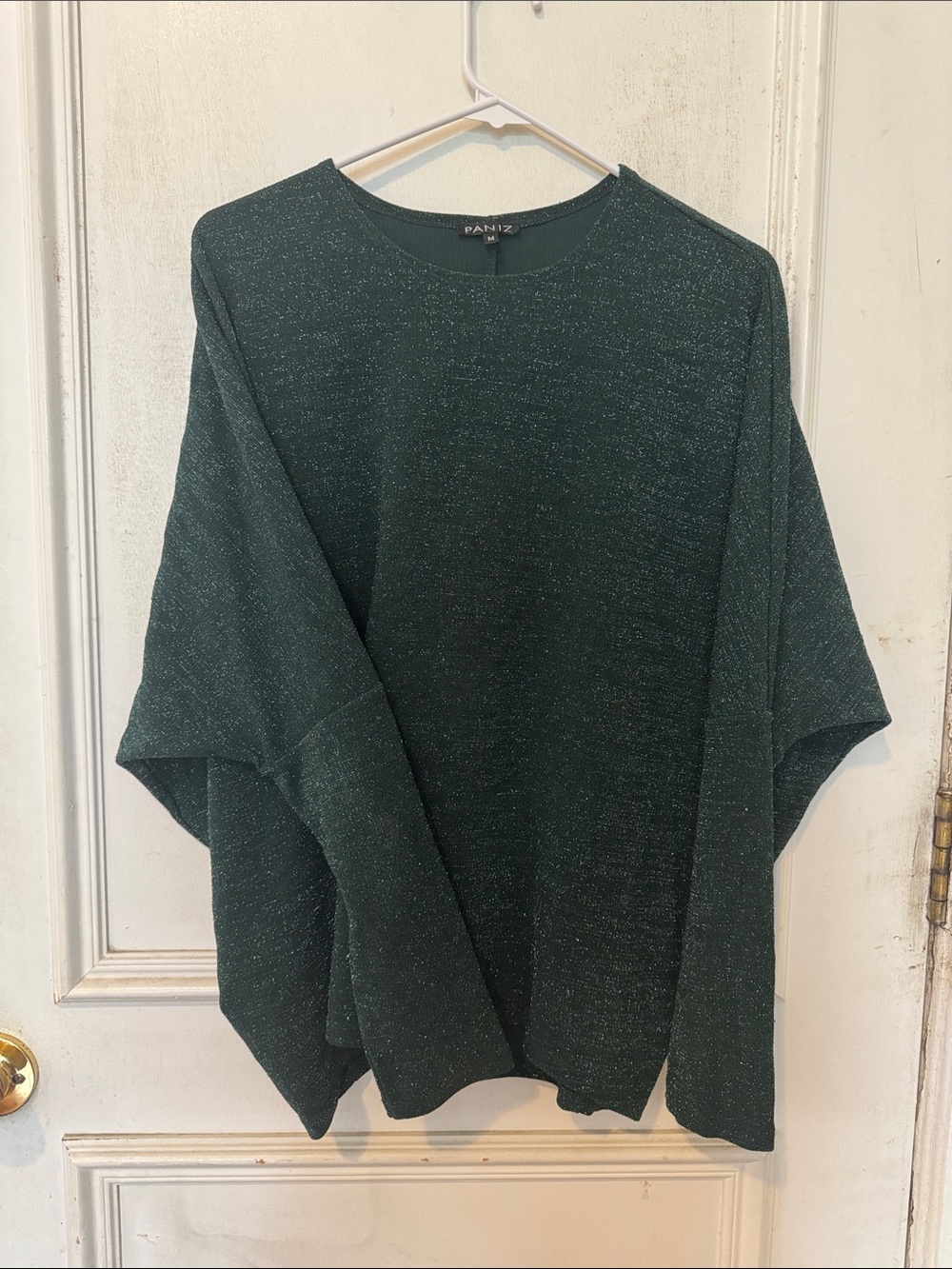 Paniz Women’s Loose Blouse in Forest Green with Subtle Speckle